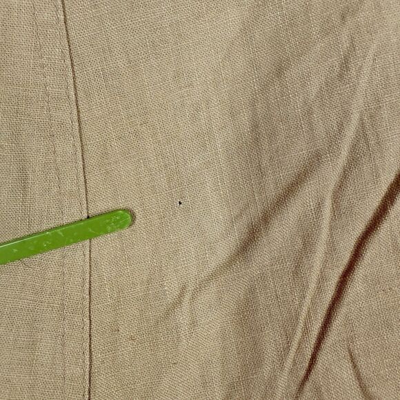 HB Harbor Bay Sport Mens Chino Shorts Size 58x8.5 Tan Linen Cotton Pleated - Picture 6 of 9